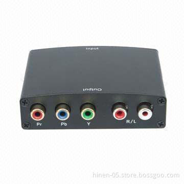 HDMI to YPbPr+R/L Audio Converter, Supports Analogue Video Output up to UXGA and 1,080p with 10-bit